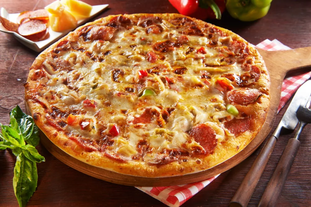 Specialty donair-style pizza at Pizza Loco Sherwood Park, AB