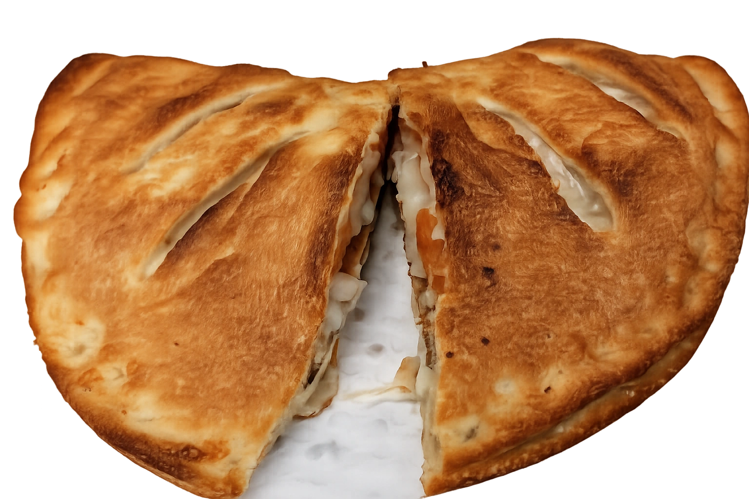 Golden baked calzone at Pizza Loco in Sherwood Park, AB