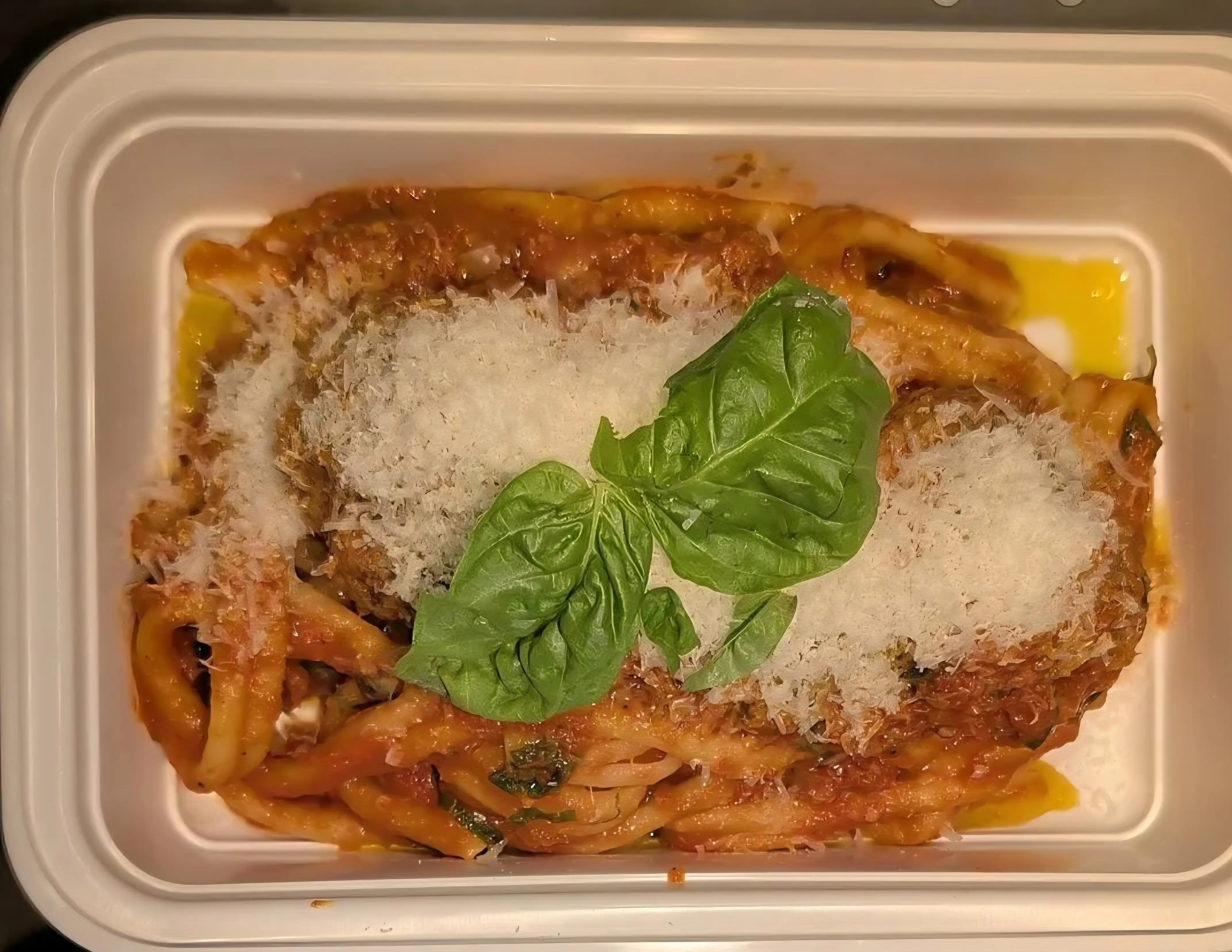 Meatballs pasta at Pizza Loco in Sherwood Park, AB